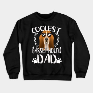 Glasses Coolest Basset Hound Dog Dad Crewneck Sweatshirt